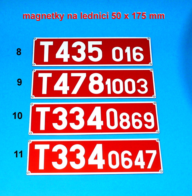 magnetky na lednici III. - lokomotivní cedule 50x175 mm
