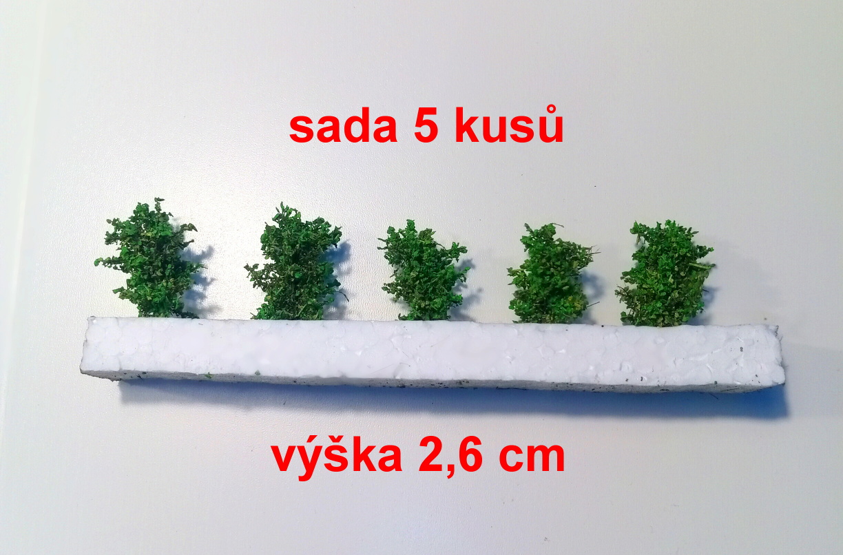 keříky - sada 5 kusů - výška 2,6 cm