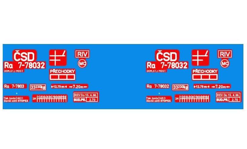 Obtisk ČSD - cisterna Ra 7-78032 - 1:87