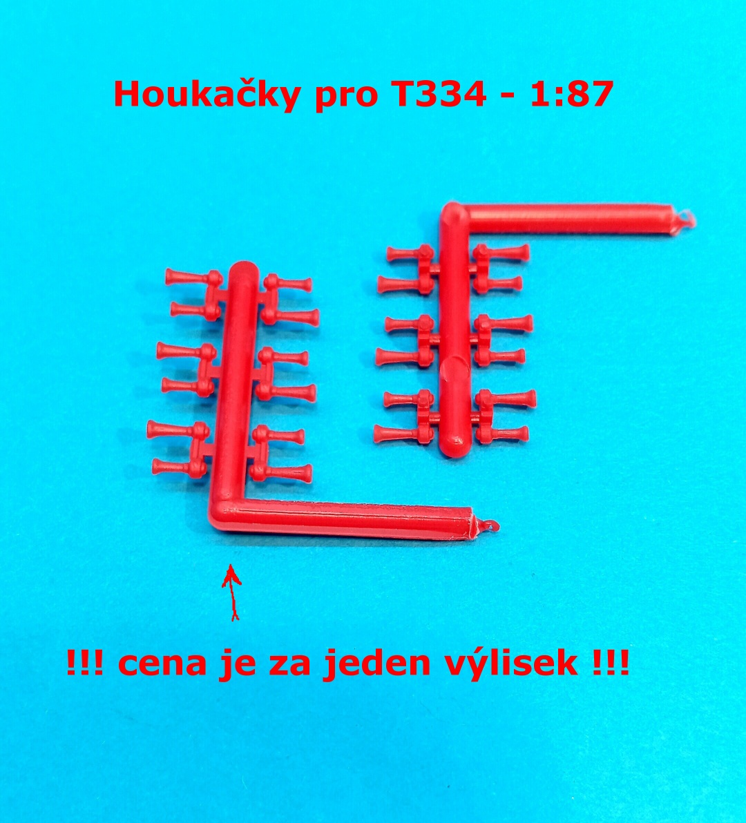 Houkačky pro T334 - 1:87 - červené