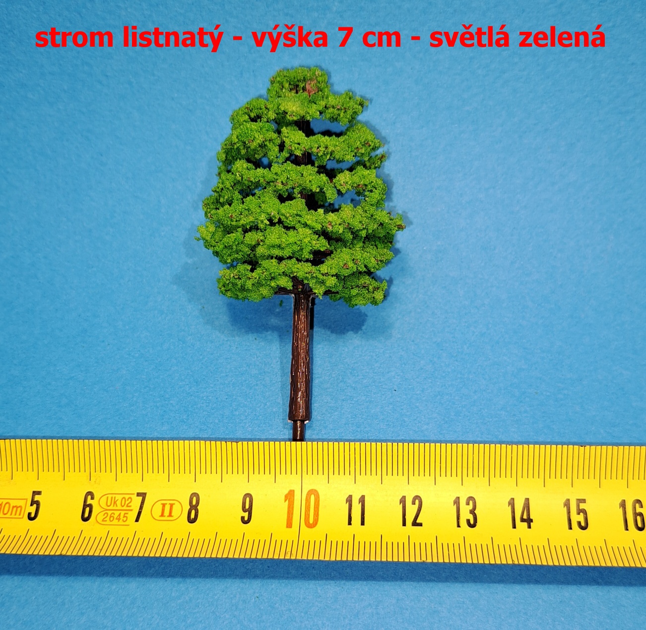 Strom listnatý - výška cca 7 cm - světlá zelená