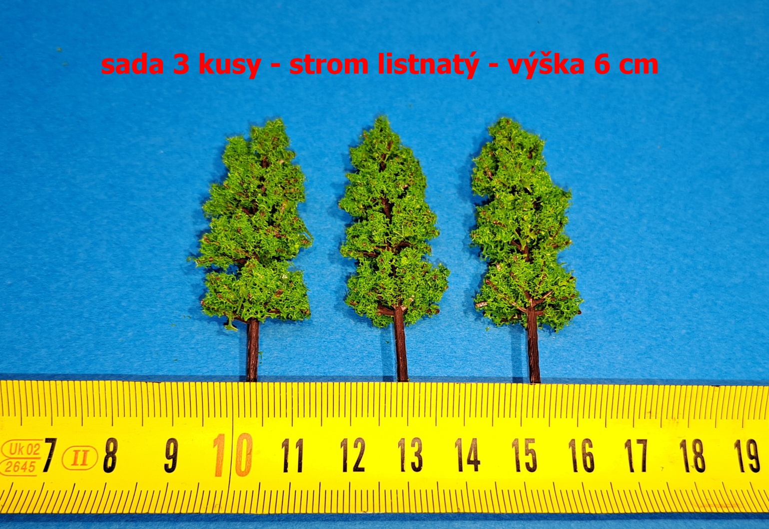 sada 3 kusy - strom listnatý - výška cca 6 cm