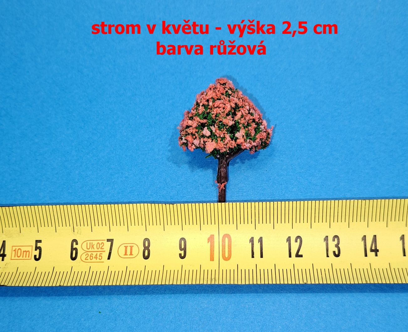 Strom v květu - výška cca 2,5 cm - růžový