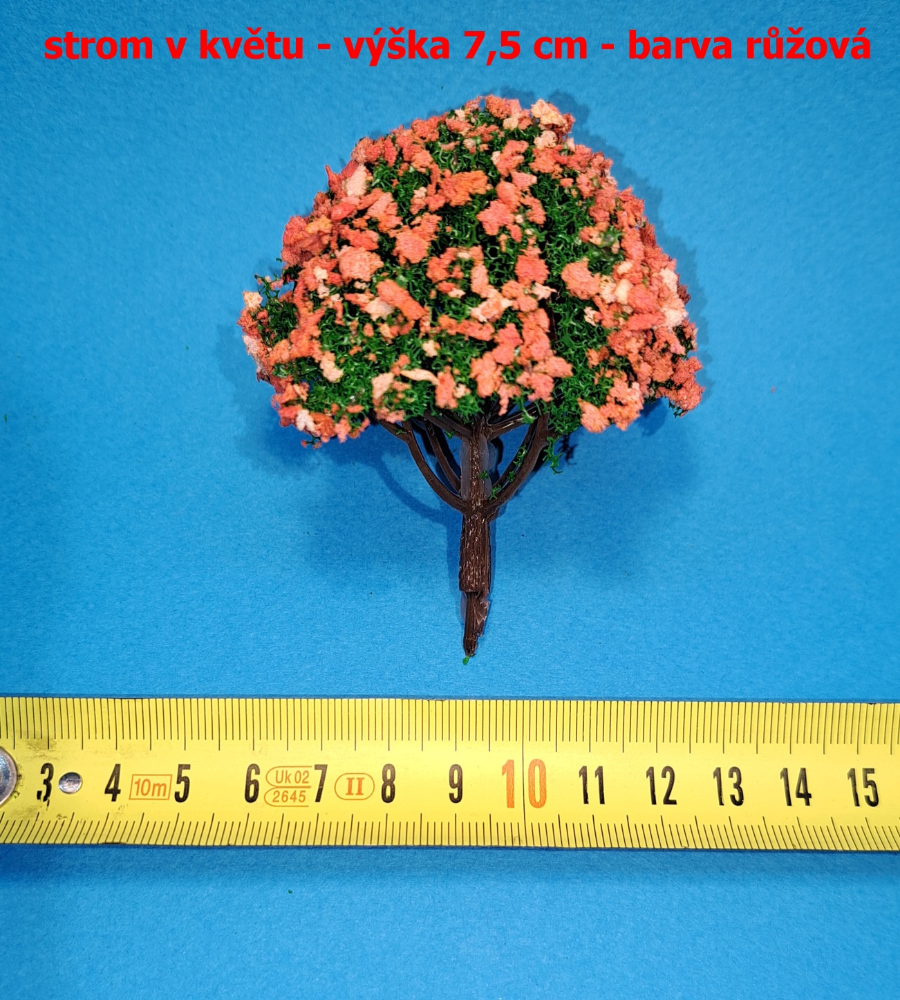 Strom v květu - výška cca 7,5 cm - růžový