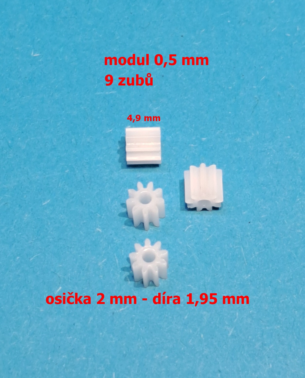 ozubené kolo modul 0,5 - 9 zubů