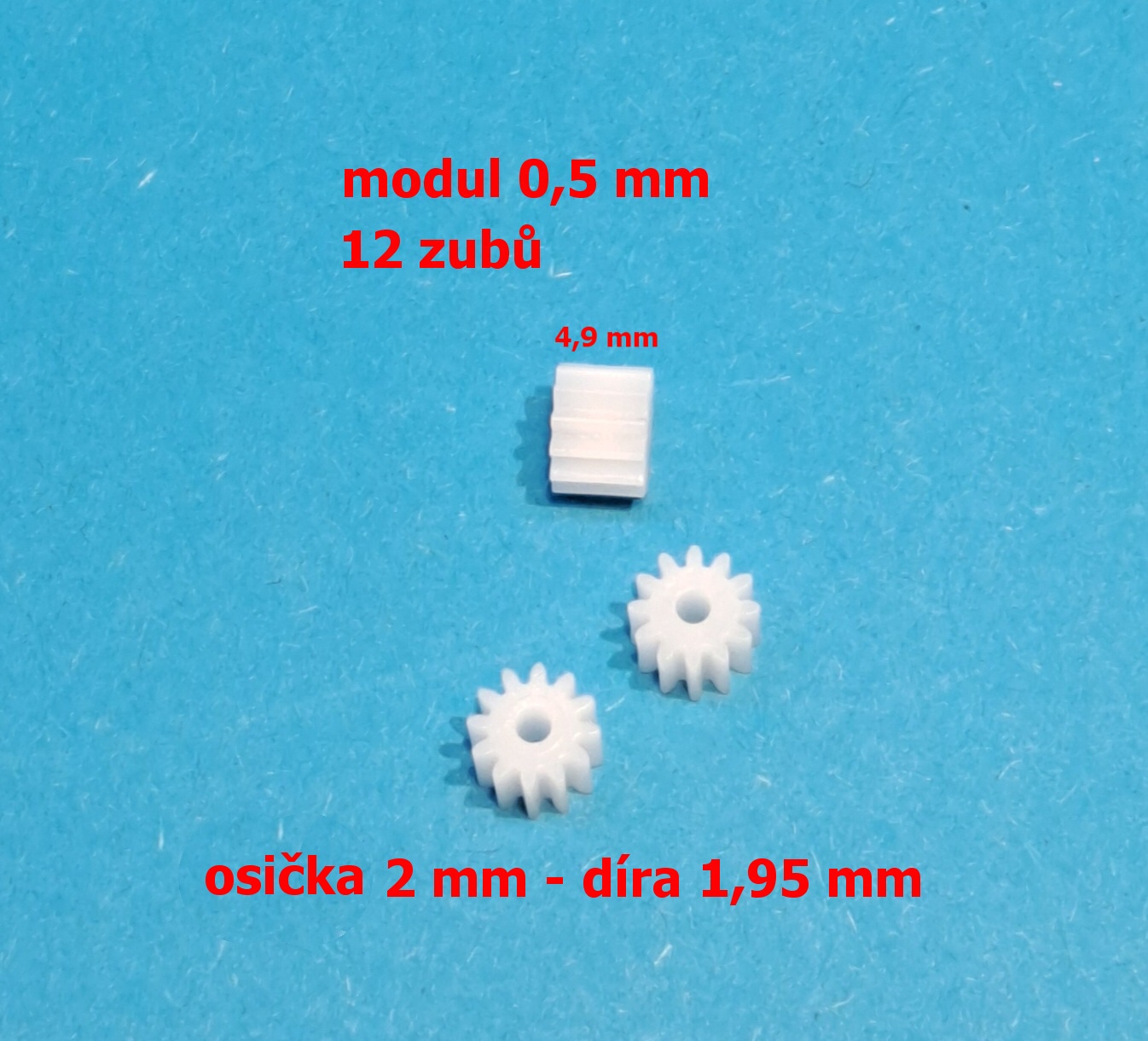 ozubené kolo modul 0,5 - 12 zubů