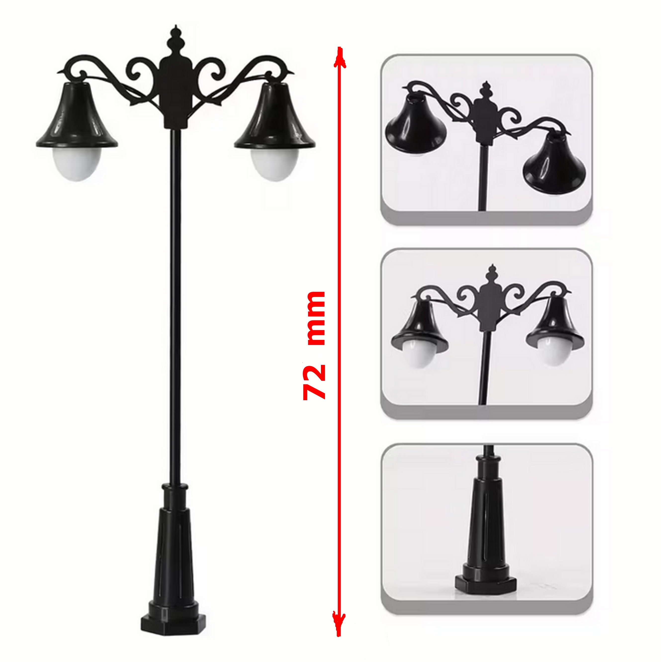 pouliční lampa - 72mm - dvojitá