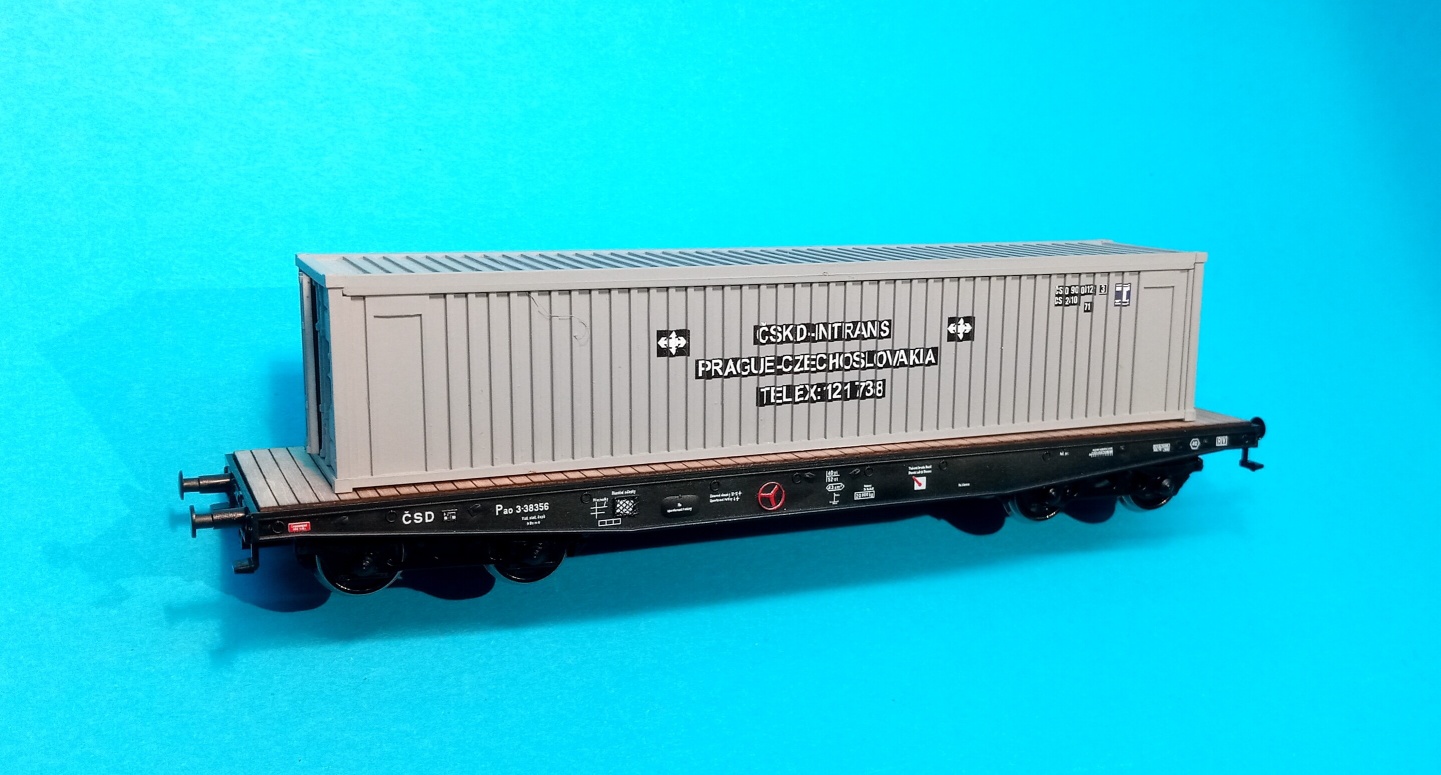 1:87 - vagon Pao se 40" kontejnerem ČSKD - INTRANS