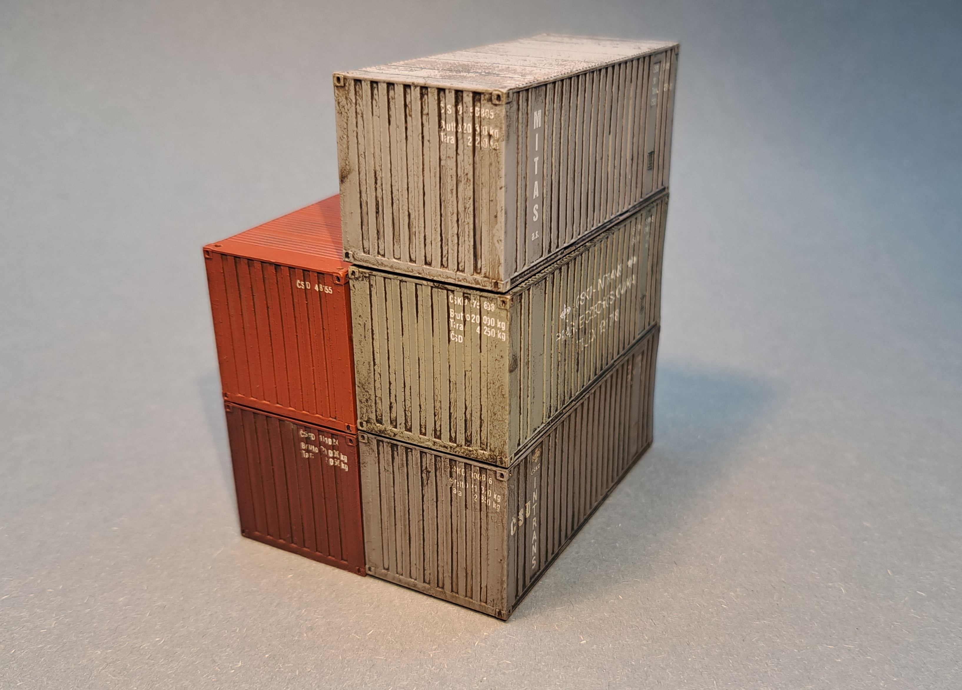 Kontejner 20" ČSD INTRANS - patinovaný - 1:87