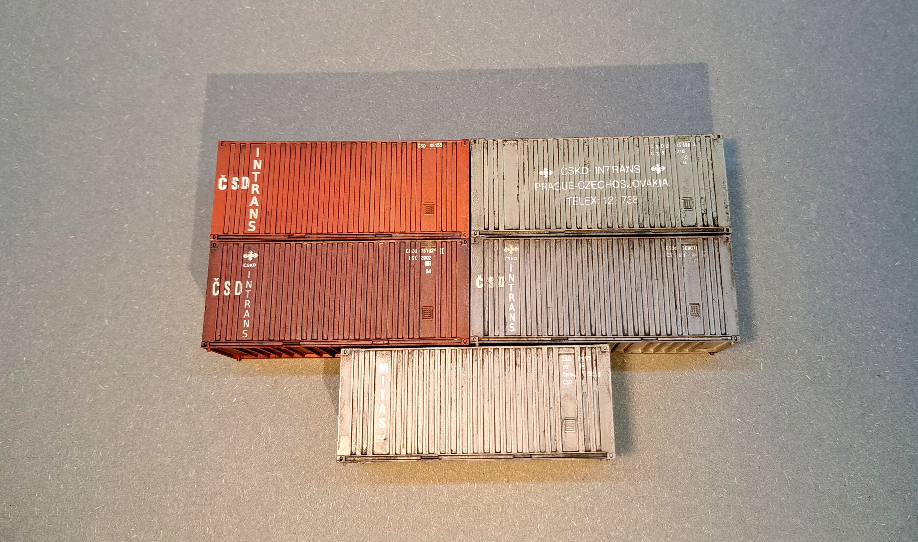 Kontejner 20" ČSD INTRANS - patinovaný - 1:87