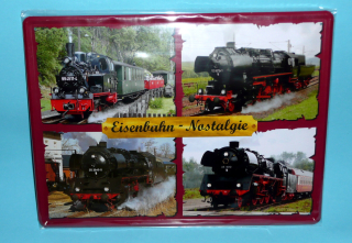 plechová cedule Eisenbahn-Nostalgie - 40x30 cm