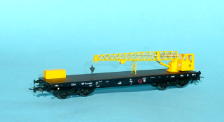 plošinový vůz Pao ČSD s jeřábem ČKD - H0