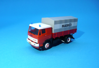 LIAZ hasiči - valník s plachtou - 1:87