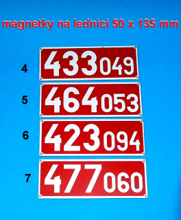 magnetky na lednici II. - lokomotivní cedule 50x135 mm
