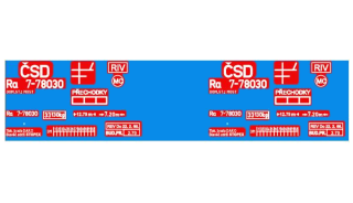 Obtisk ČSD - cisterna Ra 7-78030 - 1:87