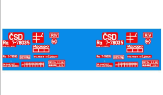 Obtisk ČSD - cisterna Ra 7-78035 - 1:87