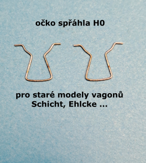 H0 - očko spřáhla pro staré vagony - sada 2 kusy