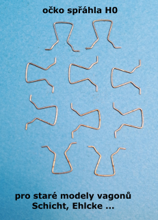 H0 - očko spřáhla pro staré vagony - sada 10 kusů