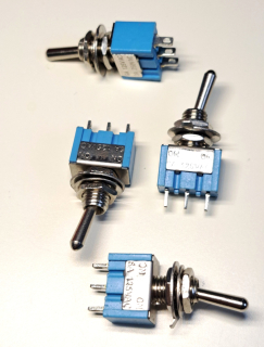 přepínač páčkový 12V - sada 4 kusy - modrý
