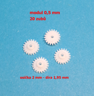 ozubené kolo modul 0,5 - 20 zubů