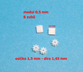ozubené kolo modul 0,5 - 8 zubů