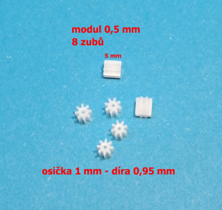 ozubené kolo modul 0,5 - 8 zubů