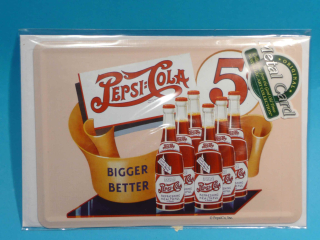 PEPSI COLA plech. pohlednice 10 x14 cm
