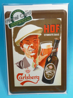 CARLSBERG plech. pohlednice 10 x14 cm