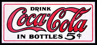 Coca Cola - cedulka 40 x 30 cm